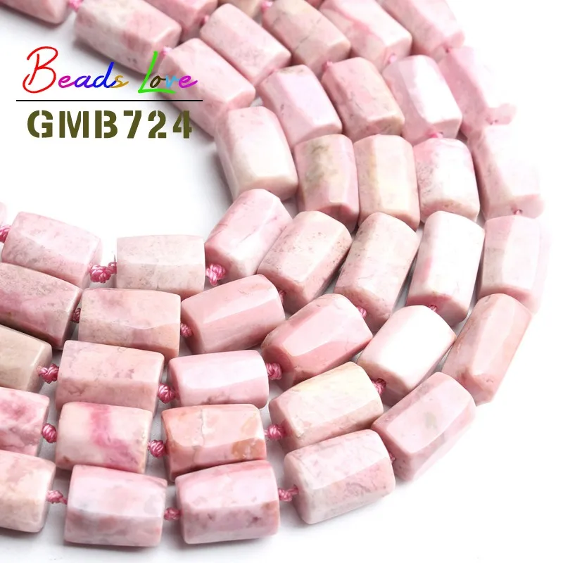 

High Quality Natural Column Shape Pink Rhodochrite Stone Loose Spacer Beads for Bracelet Making Diy Bead Jewellery 9*13mm 15''