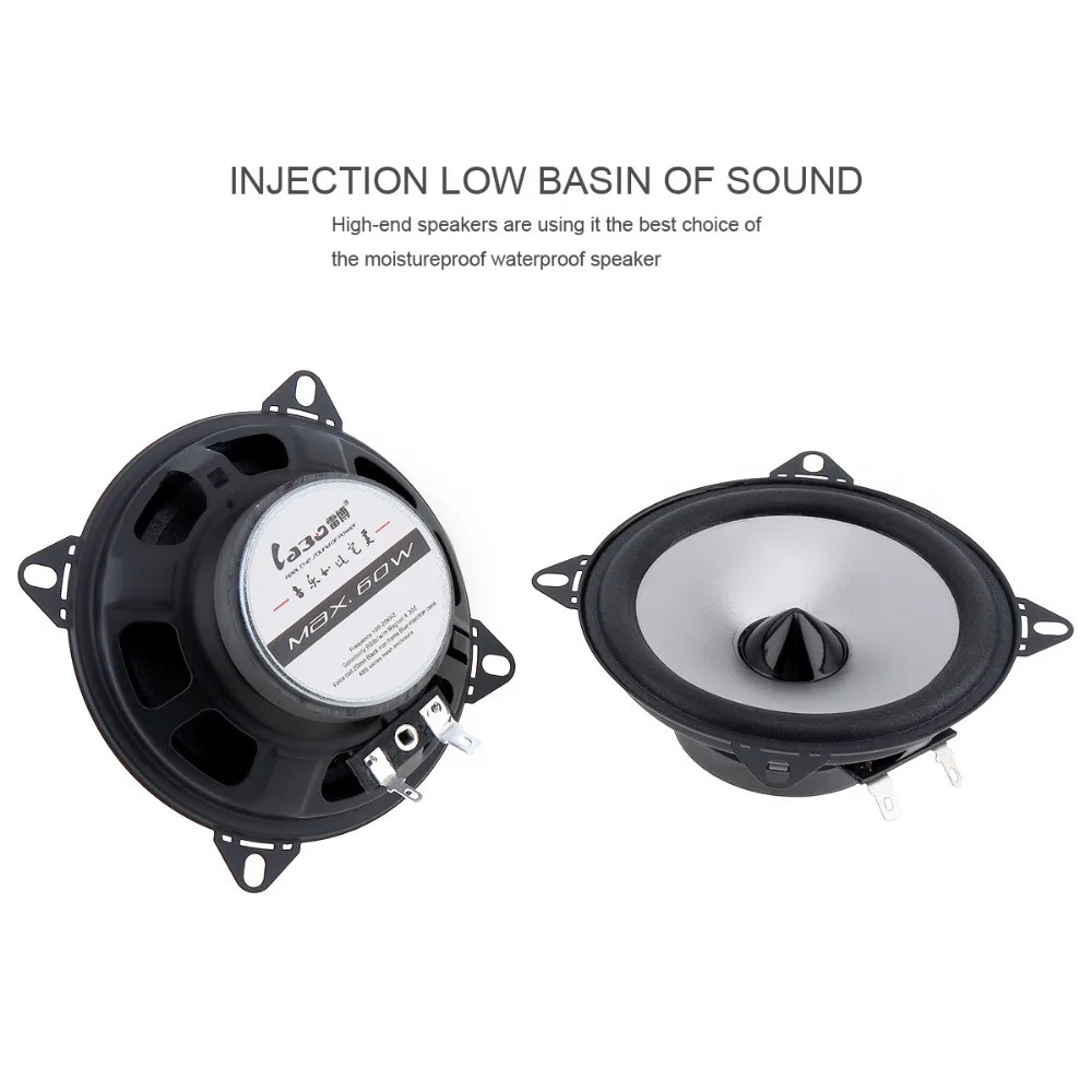 2pcs LaBo 4 Inch 60W 2 Way Car Coaxial Hifi Speaker Vehicle Door Auto Audio Music Stereo Full Range Frequency Loudspeaker