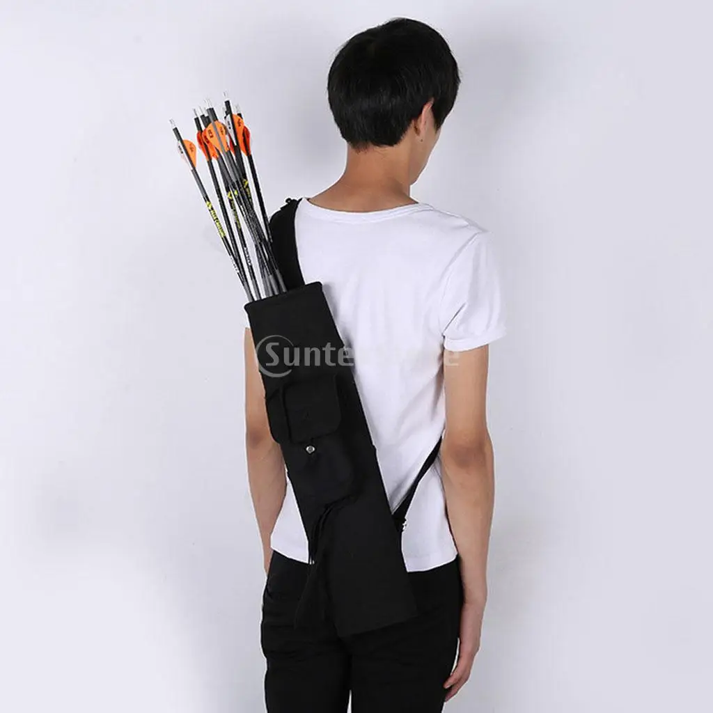 

Traditional PU Leather Hunting Back Archery Quiver Bow Arrow Holder Bag Adjustable Strap
