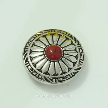 

(KB307) Wholesale 50pc 1-1/8'' (3.0cm) Wild Hearts Concho Leathercraft Silver w/ Red Stone Leathercraft Concho