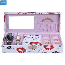 Дизайн, специальный подарок для женщин, чехол для стола для макияжа, зеркальная коробка, часы, ювелирное изделие, для хранения, органайзер WBG1090