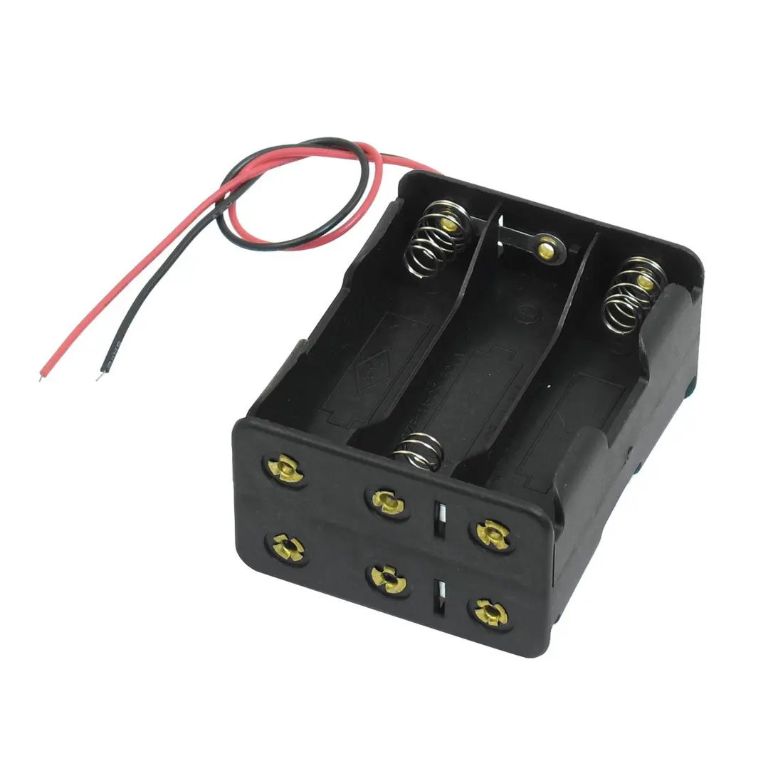 EDT Black Tow Layers 6 x 1.5V AA Batteries Battery Holder Case Box w