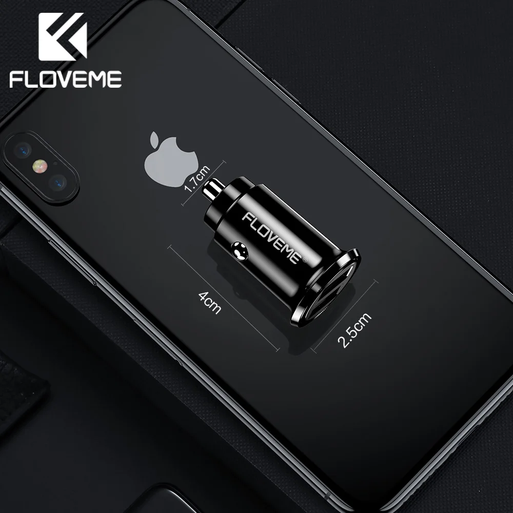 Автомобильное зарядное устройство FLOVEME мини USB 3 1 А универсальное с двумя портами