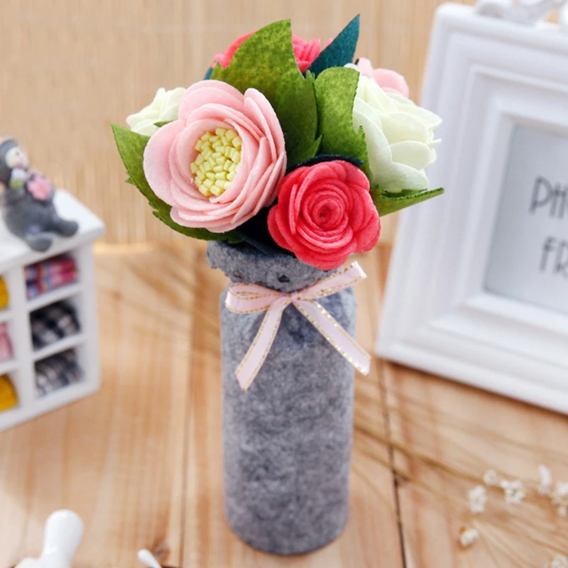 European Style Artificial Flowers DIY Pack Handmade Felt Flower
