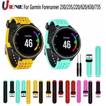 

Watch Band for Garmin Forerunner 230/235/220/620/630/735 Wristband Silicone Straps Outdoor Sport Replacement Watchstraps