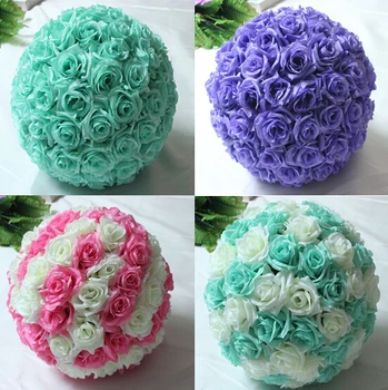 

8"(20cm)Tiffany Blue Wedding Decorations Artificial Rose Silk Flower Ball Centerpieces Mint Decorative Hanging Flower Ball Wine