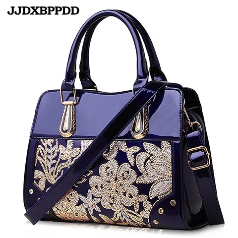 Bolsas de Ombro Bolsas do Mensageiro Bolsa de Couro Jjdxbppdd Bolsas Femininas Grande Capacidade Floral Luxo Patente