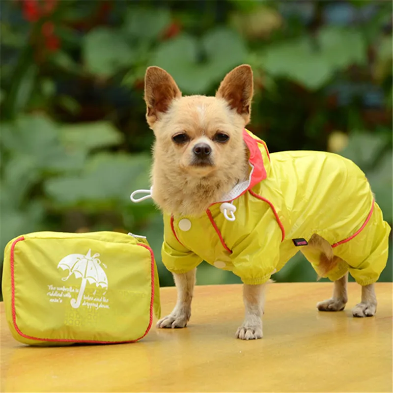 

Portable Puppy Pets Dog Clothes Outdoor Waterproof Dog Raincoat Jacket Dog Coat for Pugs Husky Bull Dog lining S-XXL 3 Colors