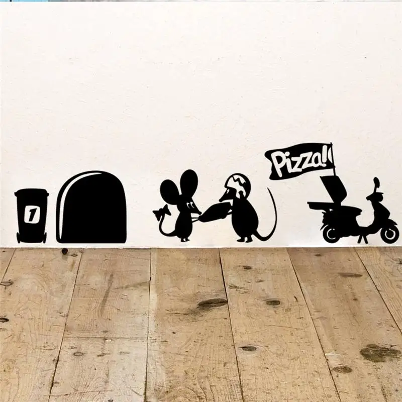 % funny mouse hole stickers wall stickers corner decoration kids gift diy adesivo de paredes cartoon animals decal mural art