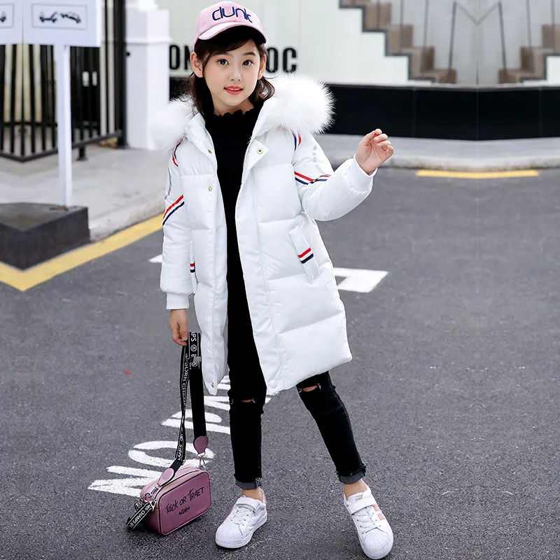 

Children's clothing cotton coat 2018 winter new girls cotton coat long thick cotton jacket