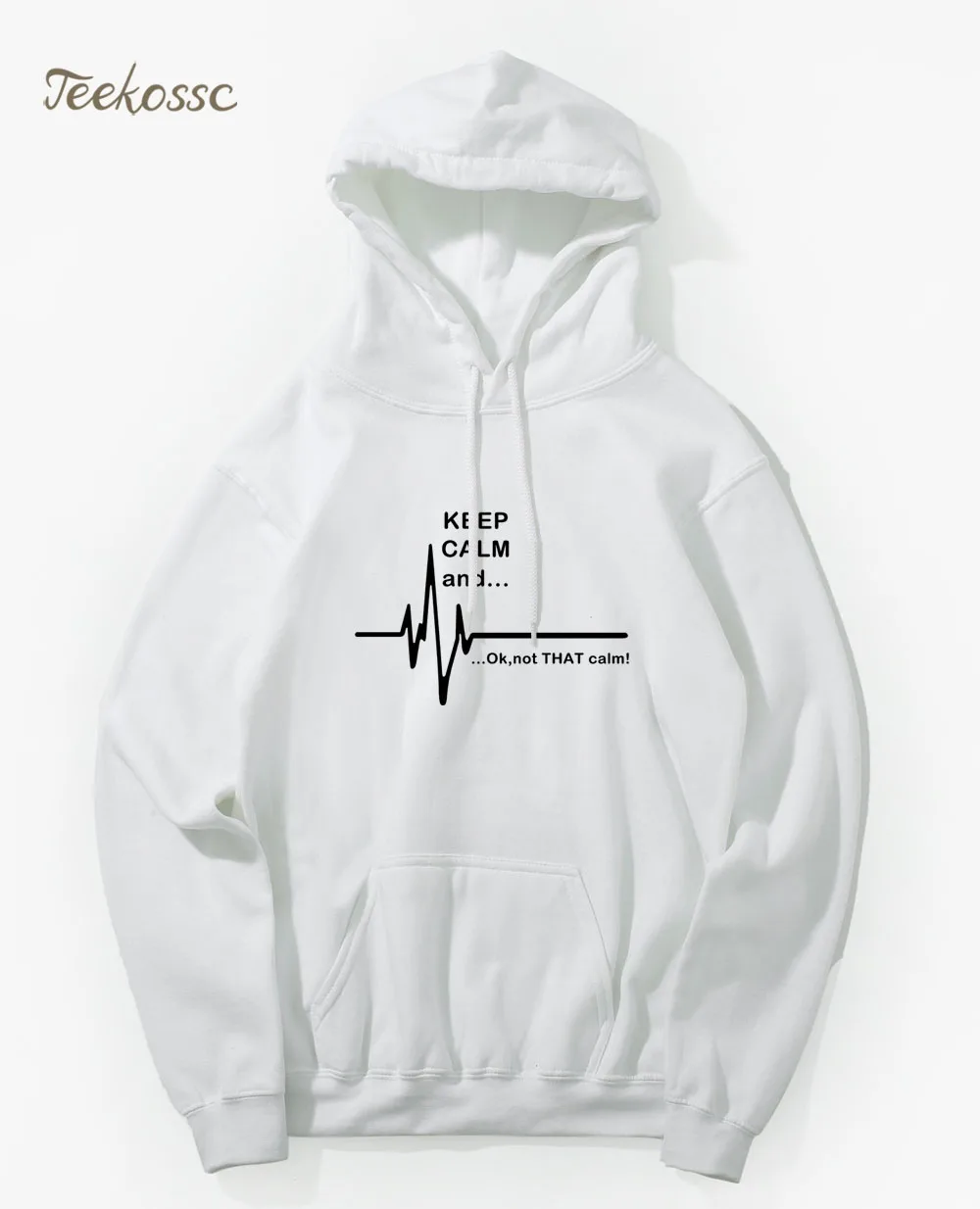 С надписью Keep Calm and... не то чтобы спокойно Толстовка для мужчин ЭКГ Heart Rate