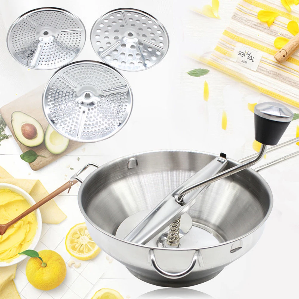 

1PC Nontoxic Practical Durable Creative Stainless Steel Food Mill Jam Refiner Food Blender Fruit and Vegetable Grinder