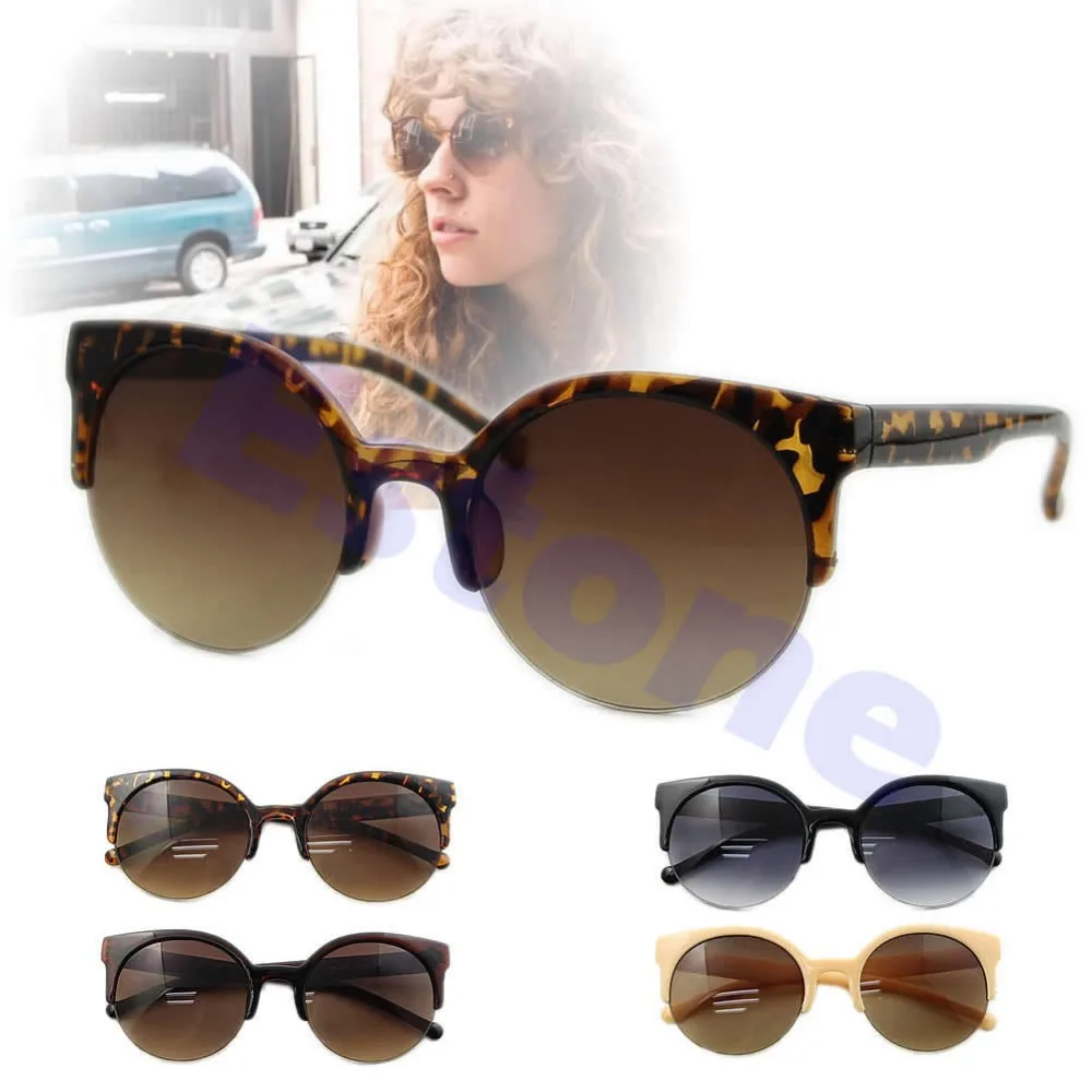 

Fashion Oversized Vintage Retro Cats Eye Sunglasses Black Round Unisex Designer