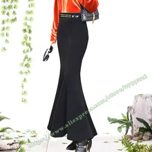 Осень и зима OL офисная мода тонкая Корейская черная шерстяная Женская Длинная женская русалка рыбий хвост сексуальные макси юбки для женщин