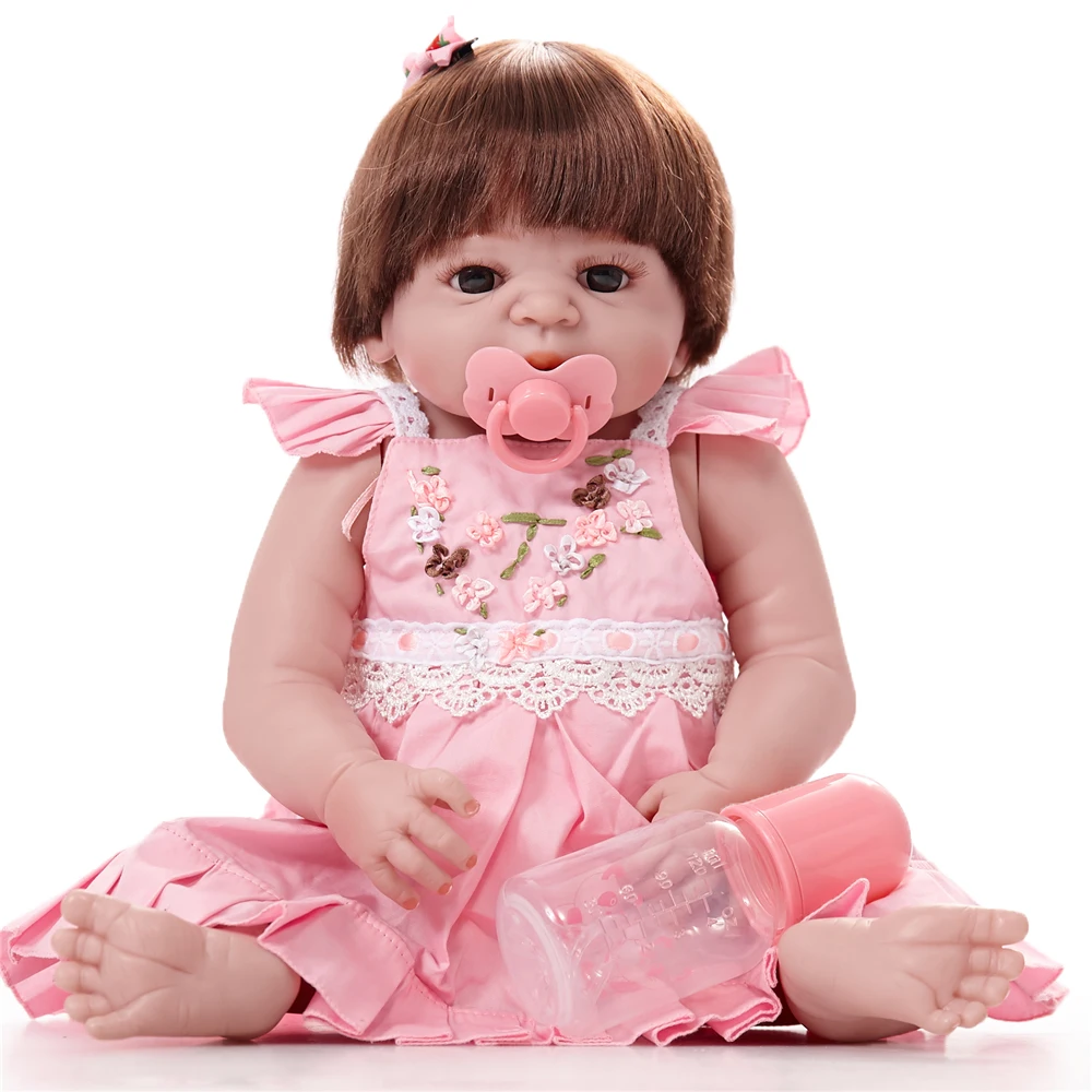 

22 Inch Doll Reborn Babies Doll For Girls 55 CM Realistic Soft silicone Alive Reborn Baby Doll For Kids toy
