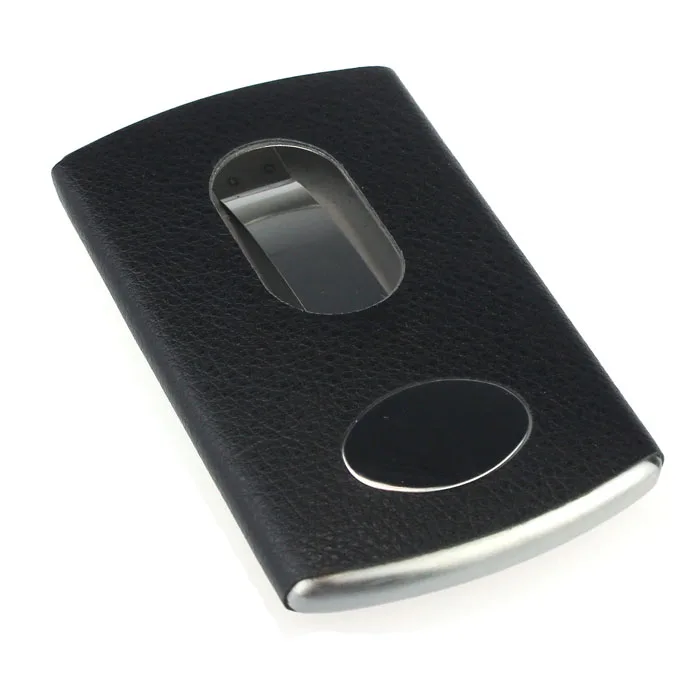 Бренд кожаный бумажник кредитной держатель для Карт RFID Thumb выскользнуть Нержавеющая сталь карман Бизнес кредитной держатель для карт Дело № L5