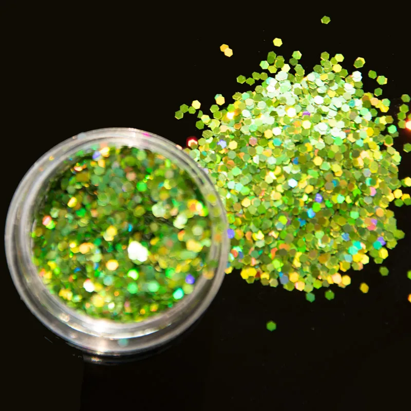 12 Boxes Nail Art Glitter 1 MM Holographic Glitter/sequins/ nail art/ crafts/ Hexogon shaped spangles glitter