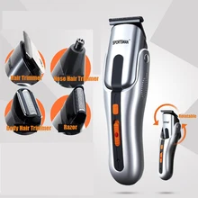 4 в 1 Мужская электрическая машинка для стрижки волос, бритва для бороды, триммер для носа, ушей, бритва, перезаряжаемый эпилятор, машинка для бритья