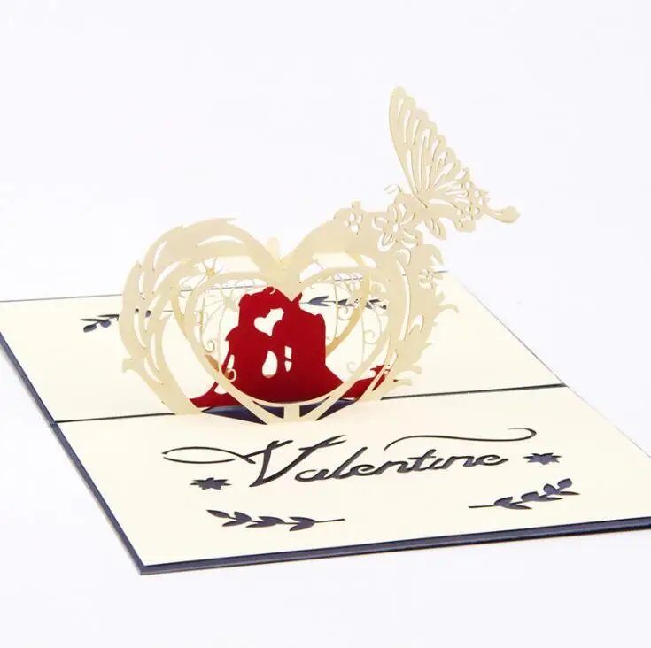  festival supplies greeting cards invitation paper pop up 3D lover creative for Birthday Wedding Par - 32987320388