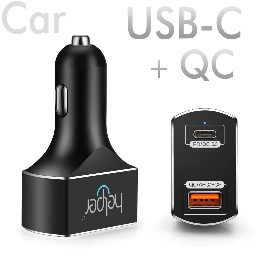 45W USB C PD Car Charger with Power Delivery Quick Charge 3.0 USB-C 18W QC3.0 USB Car Charger Adapter for Laptop Notebook