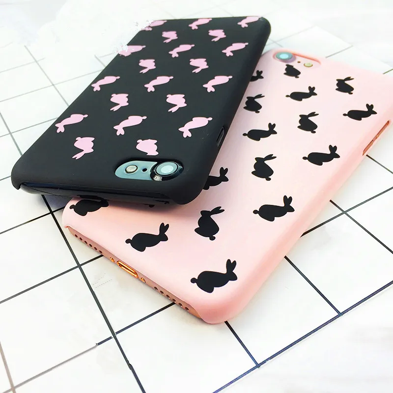 LACK Cartoon Animal Rabbit Painting Case For iphone7 Case For iphone 5S SE 6 6S 7 8 Plus Fashion Hard PC Frosted Cute Back Cover