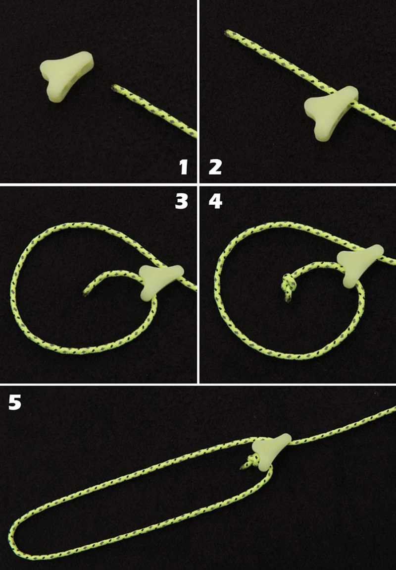 10 шт./лот, пластиковый крепеж для палатки для кемпинга, винтовая веревка, пряжка, треугольный крепежный шнур, светящаяся в темноте пробка, инструмент, аксессуары для кемпинга