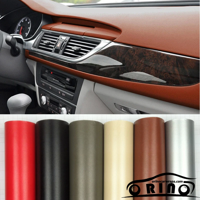 Us 170 1 10 Off Black Brown Red Beige Silver Leather Vinyl Wrap Film Car Interior And Exterior Wrap Skin Wrapping Size 1 52 30m Roll In Car