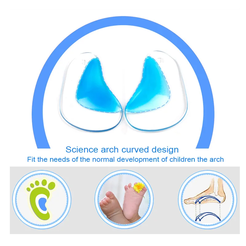 Детские гелевые ортопедические стельки, ортопедические стельки для детской обуви, корректор стопы, ортопедические подушки, стельки для малышей