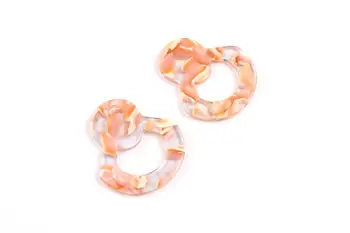 

Acrylic Earring Charms - Orange Tortoise Shell Earrings - Diamond Shaped - Earring - 6pcs/lot - 34.4x29.4mm x2.51mm - AC1072