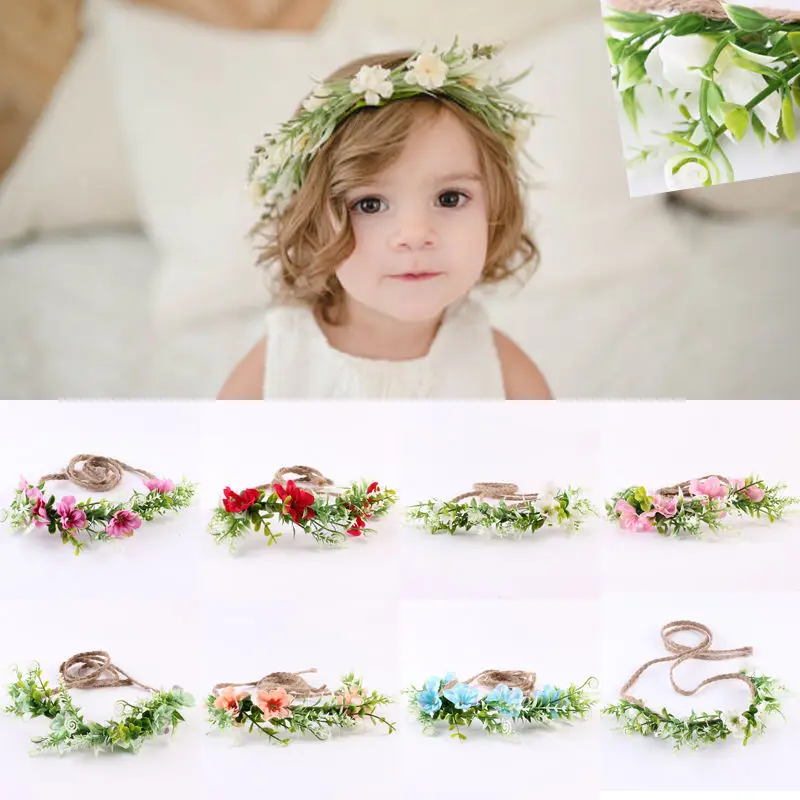 

Mom & Kids Wedding Flower Hair Garland Crown Headband Floral Wreath Hairband