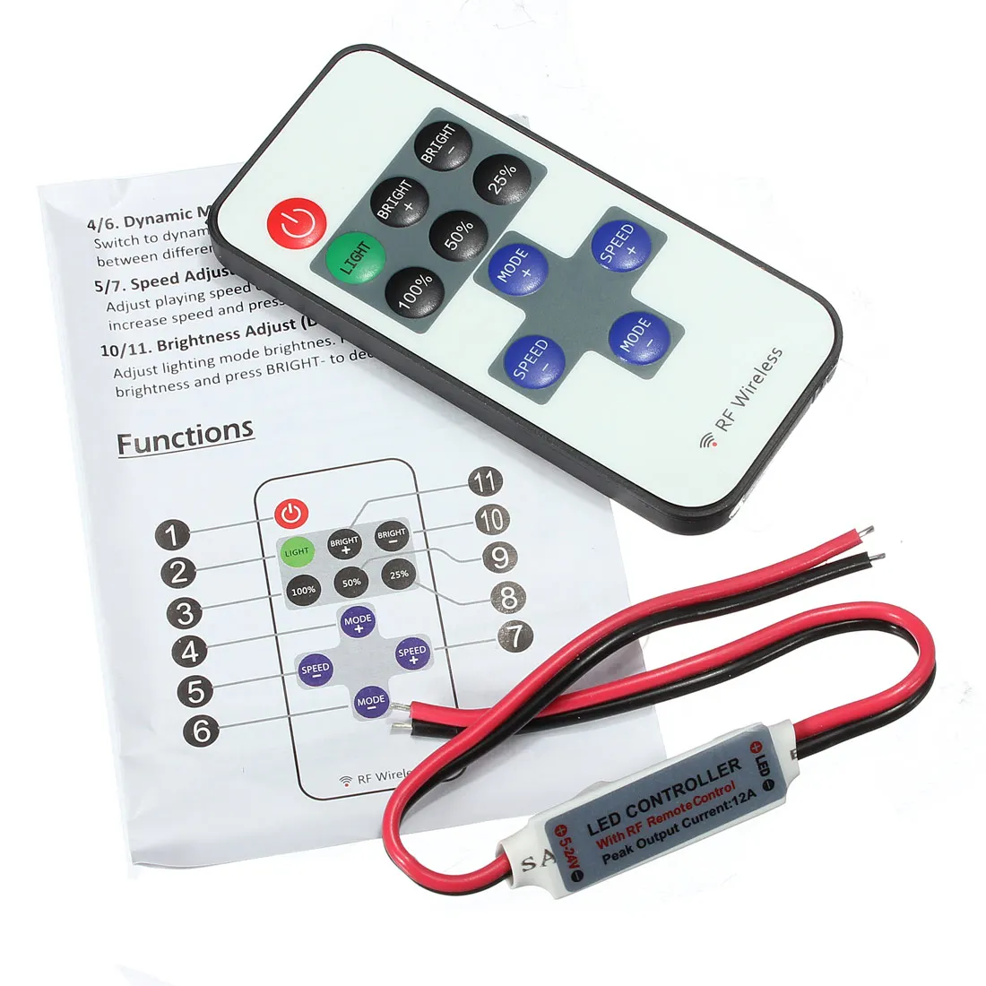 LED Dimmer 12V RF Wireless Remote Switch Controller for ...