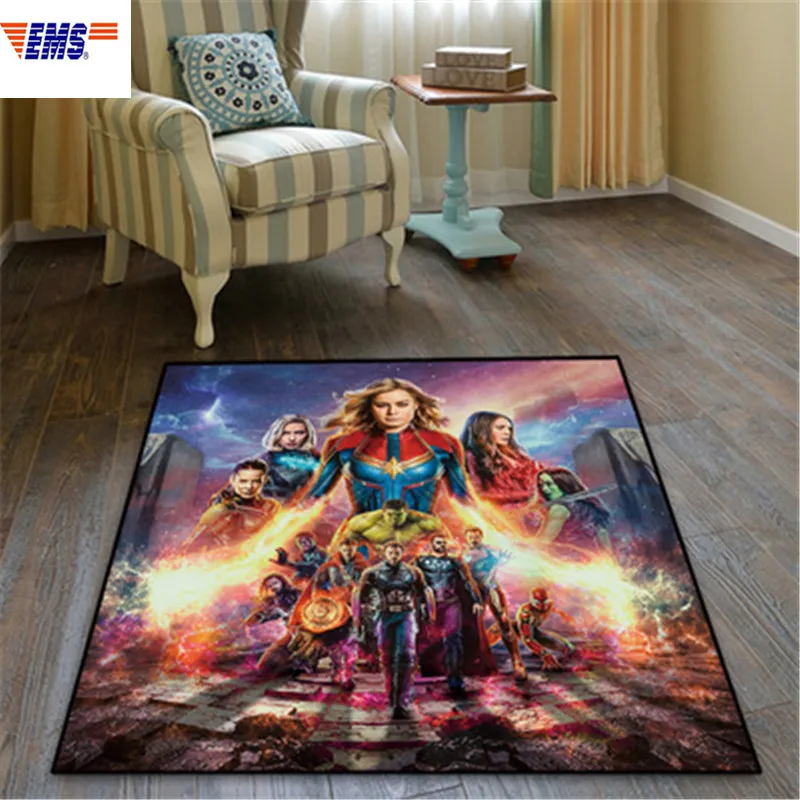 

160X160CM Avengers: Endgame Carol Danvers Square Ultra Short Plush Carpet Creative Study Room Swivel Chair Cushion X1058
