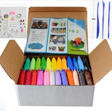 ¿Nuevo 24 colores 24 unids/set polímero arcilla suave con herramientas buen paquete de juguetes especiales arcilla polimérica DIY plastilina?