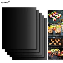 1pc ao ar livre churrasqueira esteira de cozimento de silicone preto reutilizável antiaderente folha bandeja forno cozinhar piquenique churrasco esteira ferramenta da