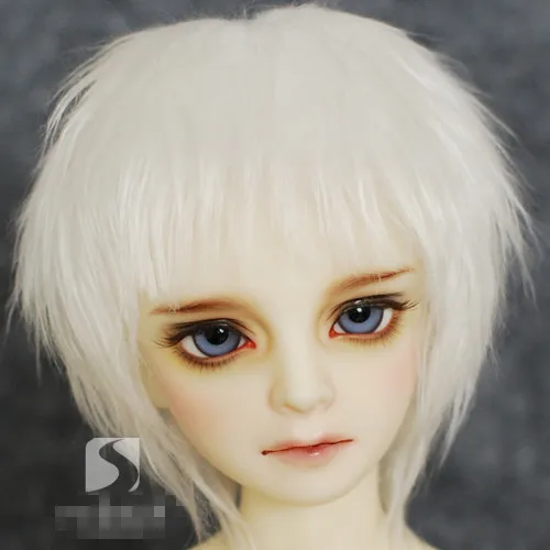 

White BJD Doll Fur Wig for Uncle 1/3 1/4 1/6 1/8 1/12 Full Size Doll Wig HH47