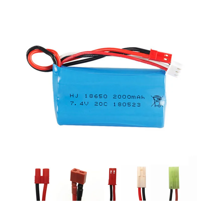 

7.4v 18650 2000mAh 20c Lipo Battery for Remote Control Aircraft 955 956 957 948 Quadcopter Parts 7.4 V Toys Battery