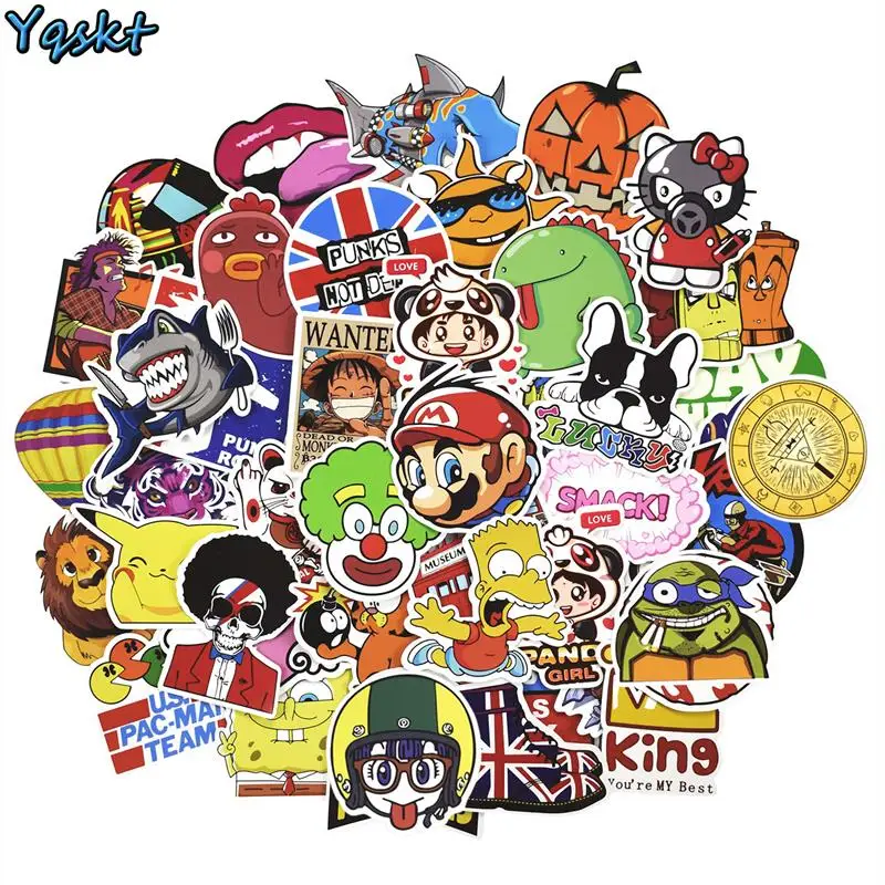 

100 PCS Mixed Stickers for Laptop Luggage Car Bicycle Motorcycle Skateboard Phone Home Decor Decal Graffiti Waterproof Sticker