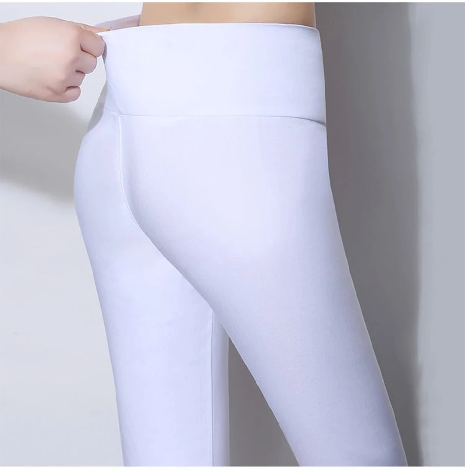 High Waist Women Pencil Pants 2021 Candy Color Leggings PLus Size 5XL 6XL Ladies Casual trousers White Black Red Femme Pantalon crossover leggings