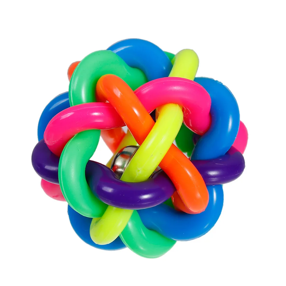 DoreenBeads Colorful Multicolor Ball with Bell Pet Puppy Dog Toys Pet