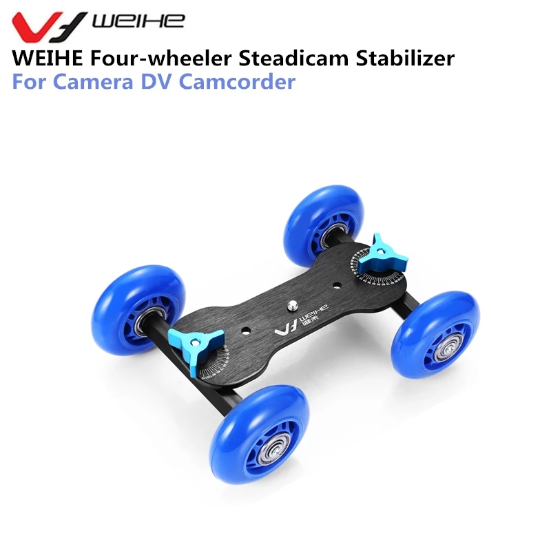 WEIHE Professional Design Four-wheeler Steadicam Stabilizer for Video DSLR Camera Camcorder Color Blue Easy for Photography
