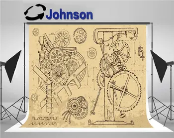 

mechanic Retro Mechanism Machine Steam Punk Textured Vintage Gears Wheels backdrop Vinyl cloth Computer print wall background