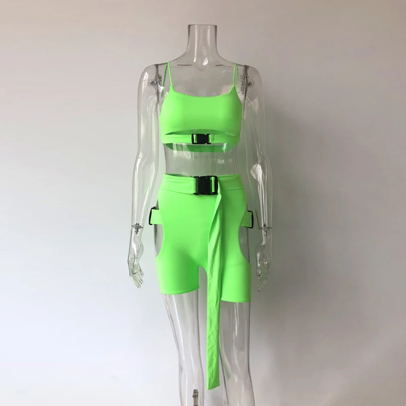 KGFIGU комплект из двух предметов топ и брюки для девочек 2018 горячая Распродажа костюм для женщин 2 шт. наряды пряжки синтетическое закрытие