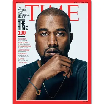 

Q1701 Posters and Prints Kanye West Rapper Hip Hop Music Star Time Magazine Cover Art Poster Canvas Painting Home Decor