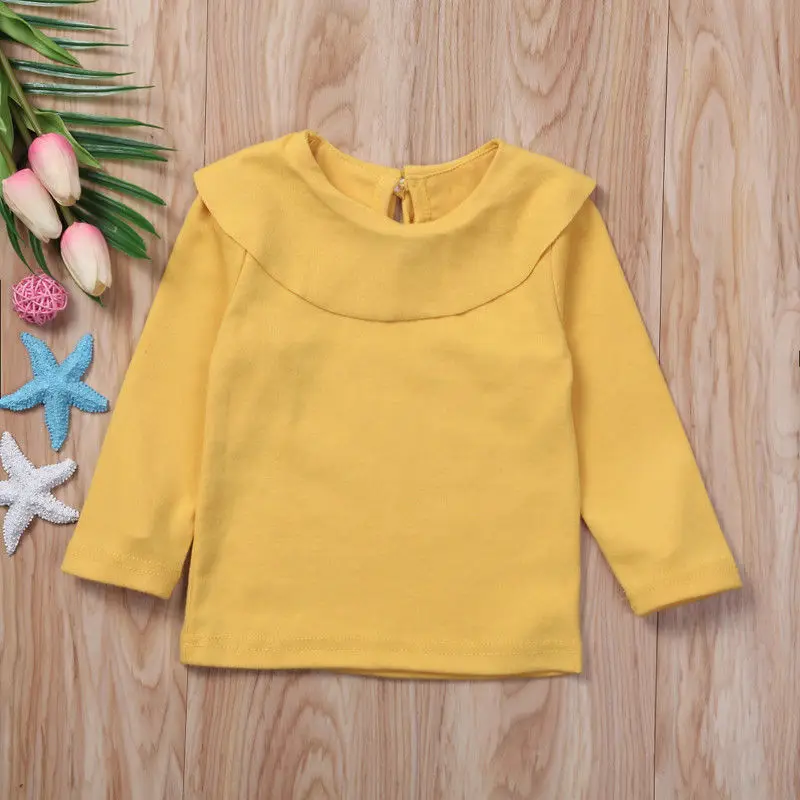 Для новорожденных Обувь для девочек детская одежда с длинными рукавами летняя хлопковая футболка верхняя одежда цвет: желтый, белый 0-3years