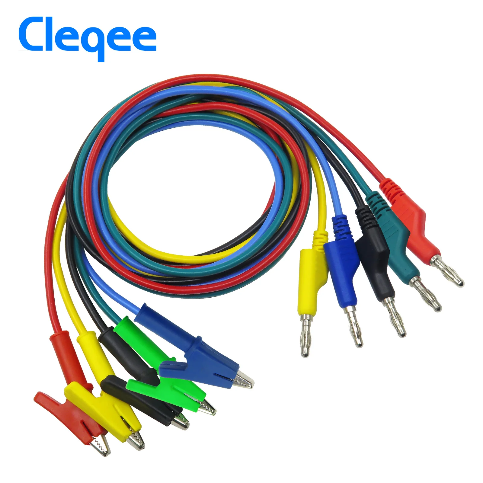 Cleqee P1037 1 комплект 5 шт. м 4 мм разъем типа &quotбанан&quot в зажим &quotкрокодил&quot