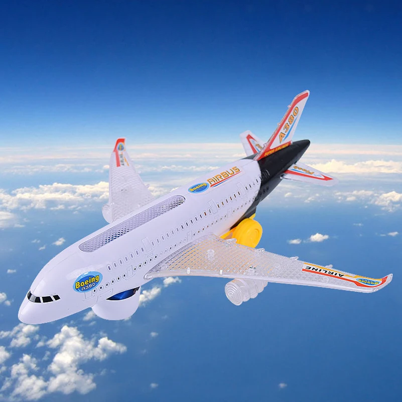 Пластиковая модель самолета 29/43 см Аэробус A380 электрическая игрушка со вспышкой