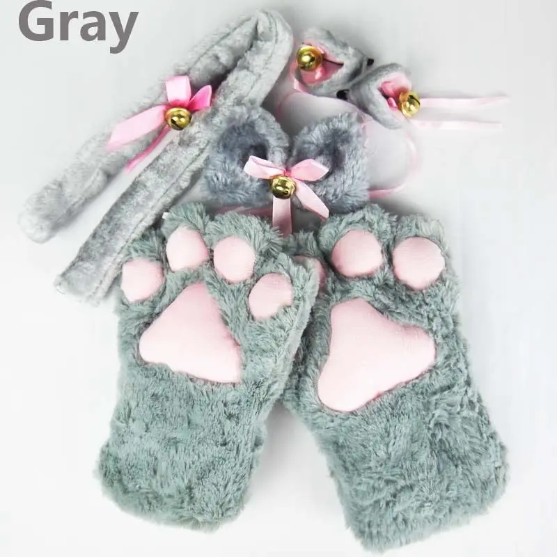 4 шт./1 комплект женские перчатки в стиле аниме|set gloves|gloves setcat paw plush |