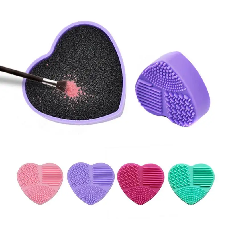 

Heart-Shaped Sponge Makeup Brush Cleaner Sponge Remover Color Sponge Cleaner Quick Wash Color Off Brush Tool Brushes Clean Box