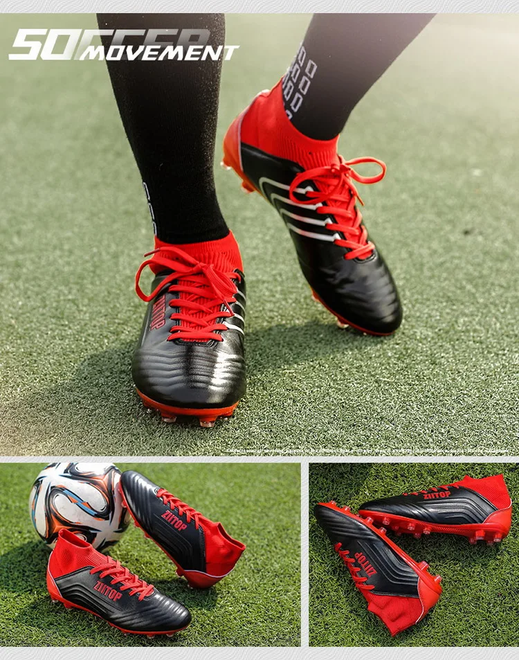 HYFMWZS высокие носки до лодыжки кроссовки мужские сникерсы Superfly футбольные бутсы для мальчиков длинные шипы футбольные бутсы Futbol