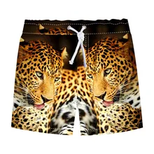 Детские спортивные шорты с героями мультфильмов для мальчиков забавные свободные шорты с леопардовым принтом для мальчиков летняя детская пляжная одежда штаны для мальчиков